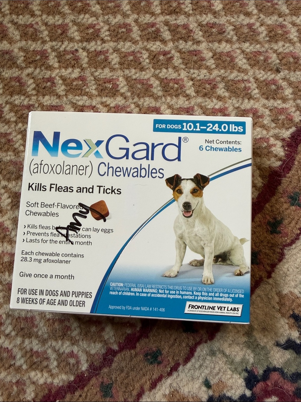 Chewables Beef-Flavored Flea & Tick Treatment for Dogs (Brown)